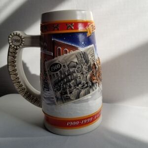 1999 Budweiser Ceramic Holiday Stein " A Century of Tradition "